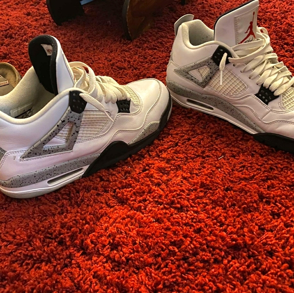 Size 10 White Cement Jordan 4\'s OG Version main image 2